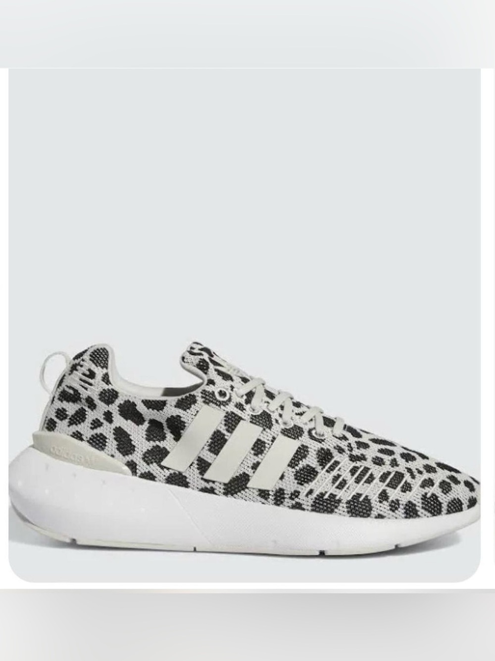 adidas Leopard Knit Sneaker - White & Black